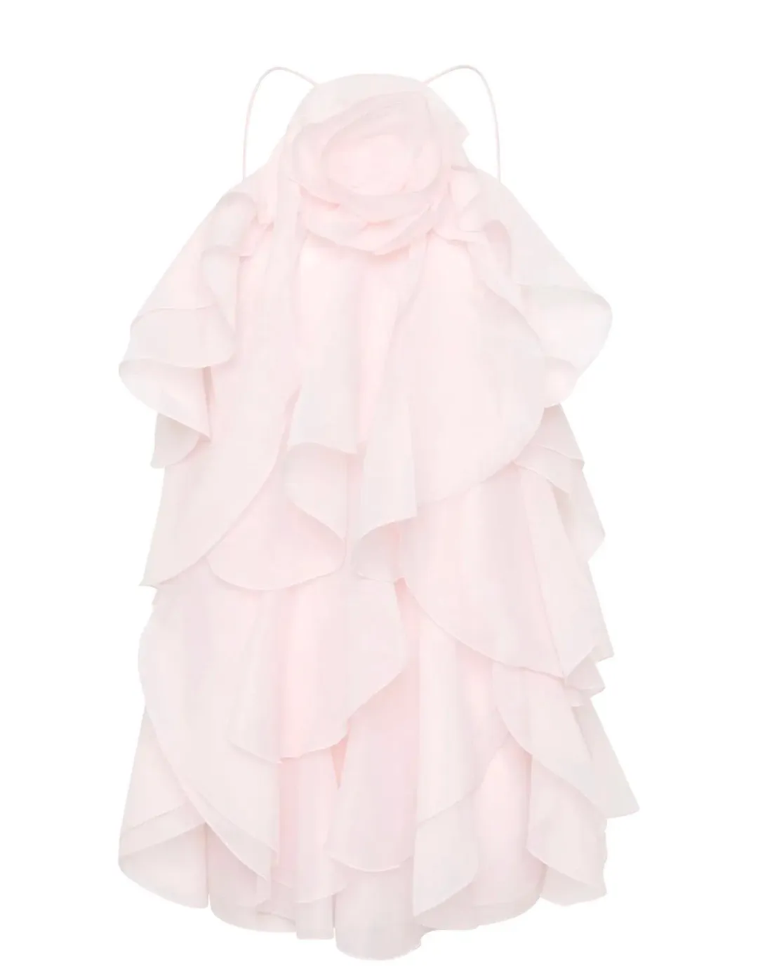Aje Pandorea Layered Mini Dress Pastel Pink Size 16 for rent on The Volte - main image