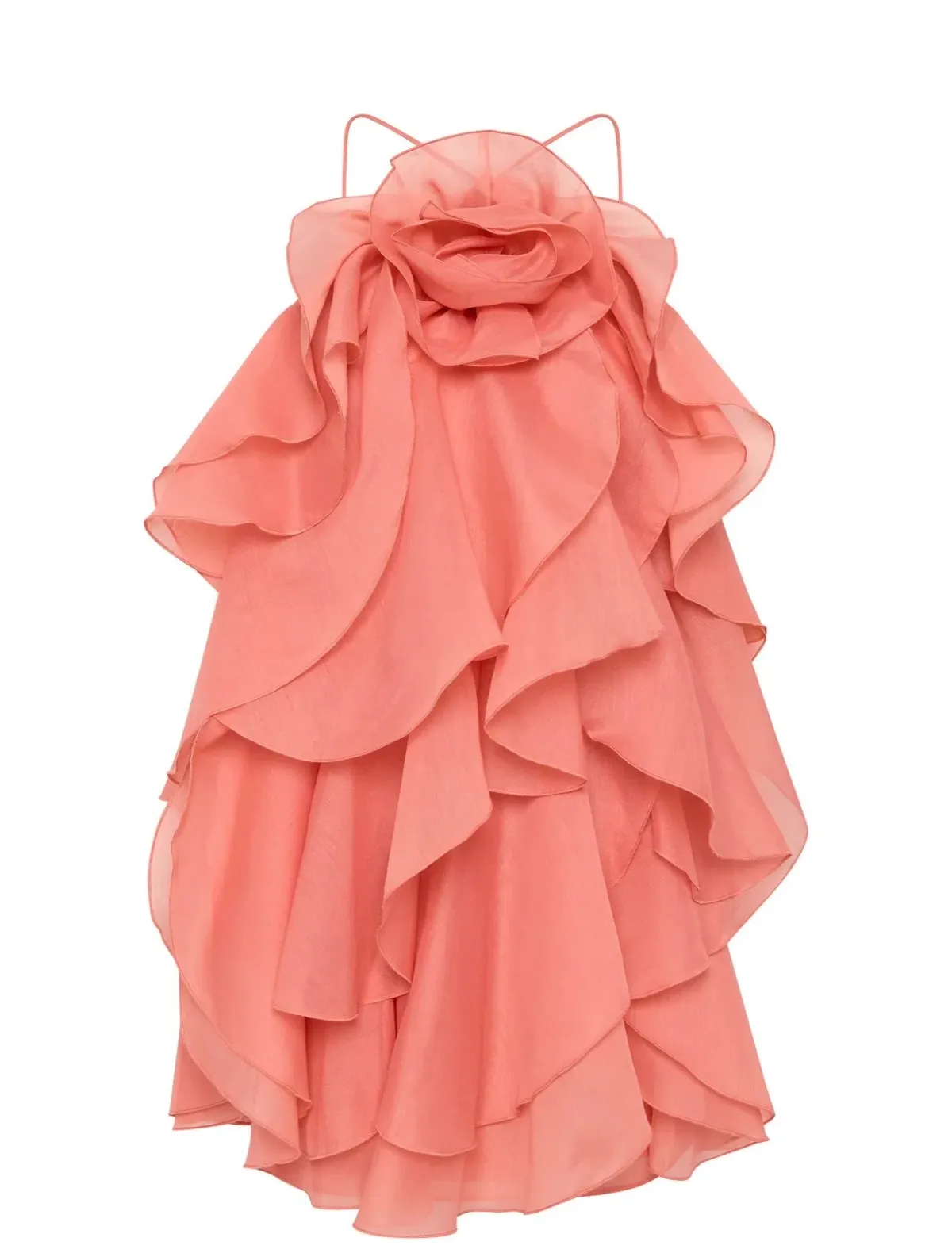 Aje Pandorea Layered Mini Dress - Coral Size 16 - Image 5