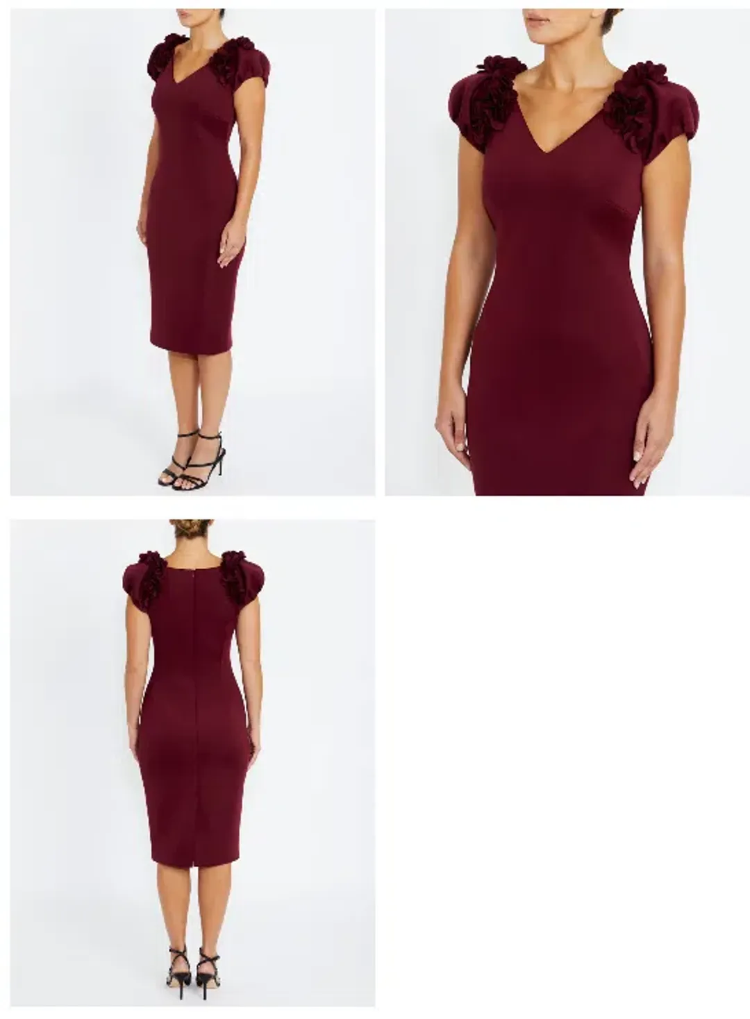 Anthea Crawford Petal Burgundy Dress Midi Size 10 for rent on The Volte - main image