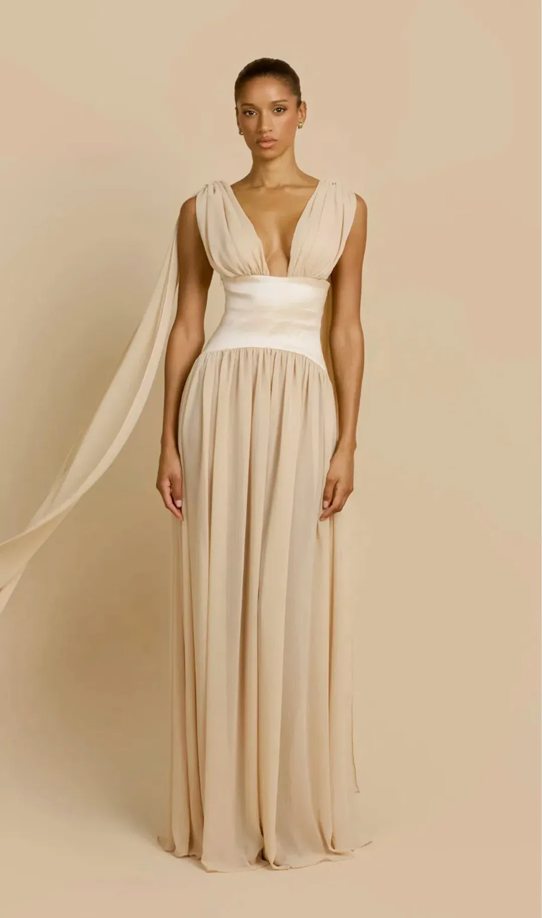 Arcina Ori Ramona Dress in champagne for rent on The Volte - main image
