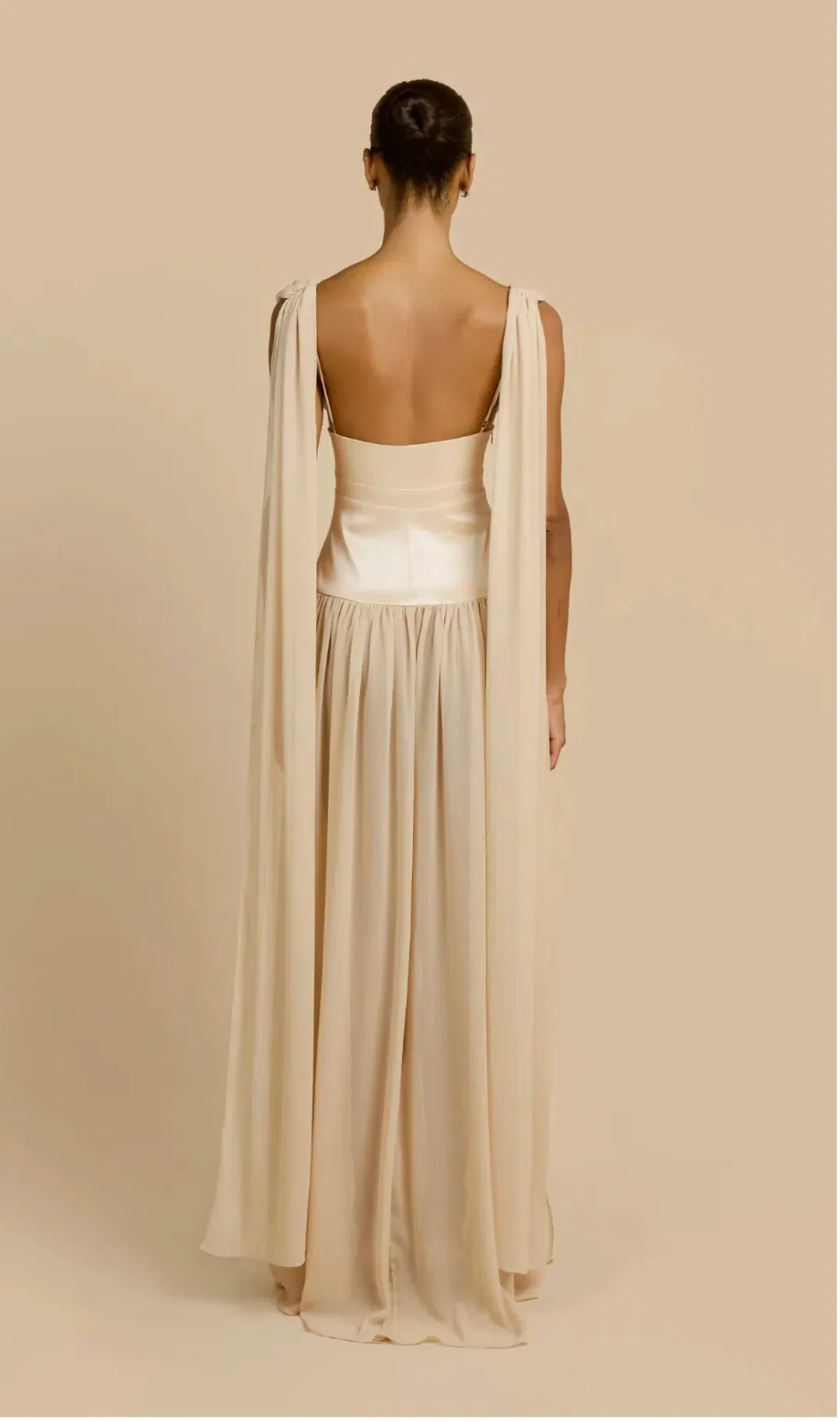 Arcina Ori Ramona Dress in champagne for rent on The Volte - main image