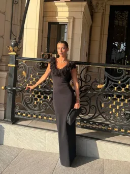 MARCELLINE FRINGE GOWN Size 1 for rent on The Volte - image 1