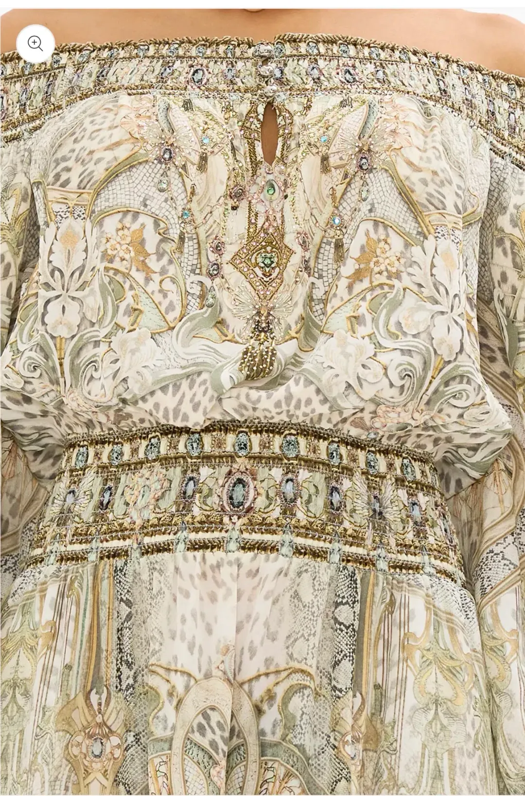CAMILLA Off Shoulder Short Dress Ivory Tower Tales for rent on The Volte - main image
