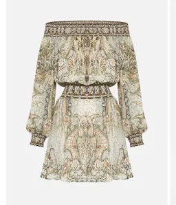 CAMILLA Off Shoulder Short Dress Ivory Tower Tales for rent on The Volte - image 5
