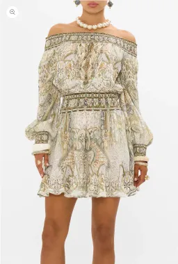 CAMILLA Off Shoulder Short Dress Ivory Tower Tales for rent on The Volte - image 4