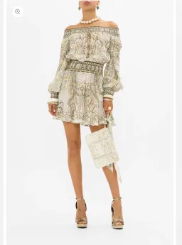CAMILLA Off Shoulder Short Dress Ivory Tower Tales for rent on The Volte - image 1