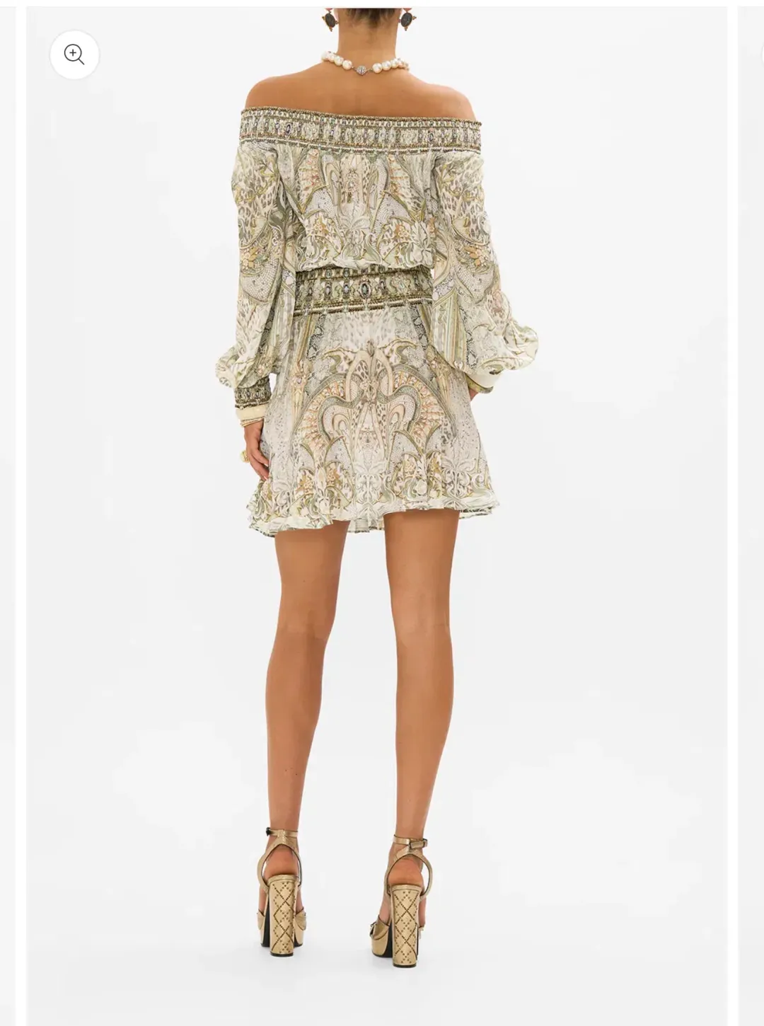 CAMILLA Off Shoulder Short Dress Ivory Tower Tales for rent on The Volte - main image