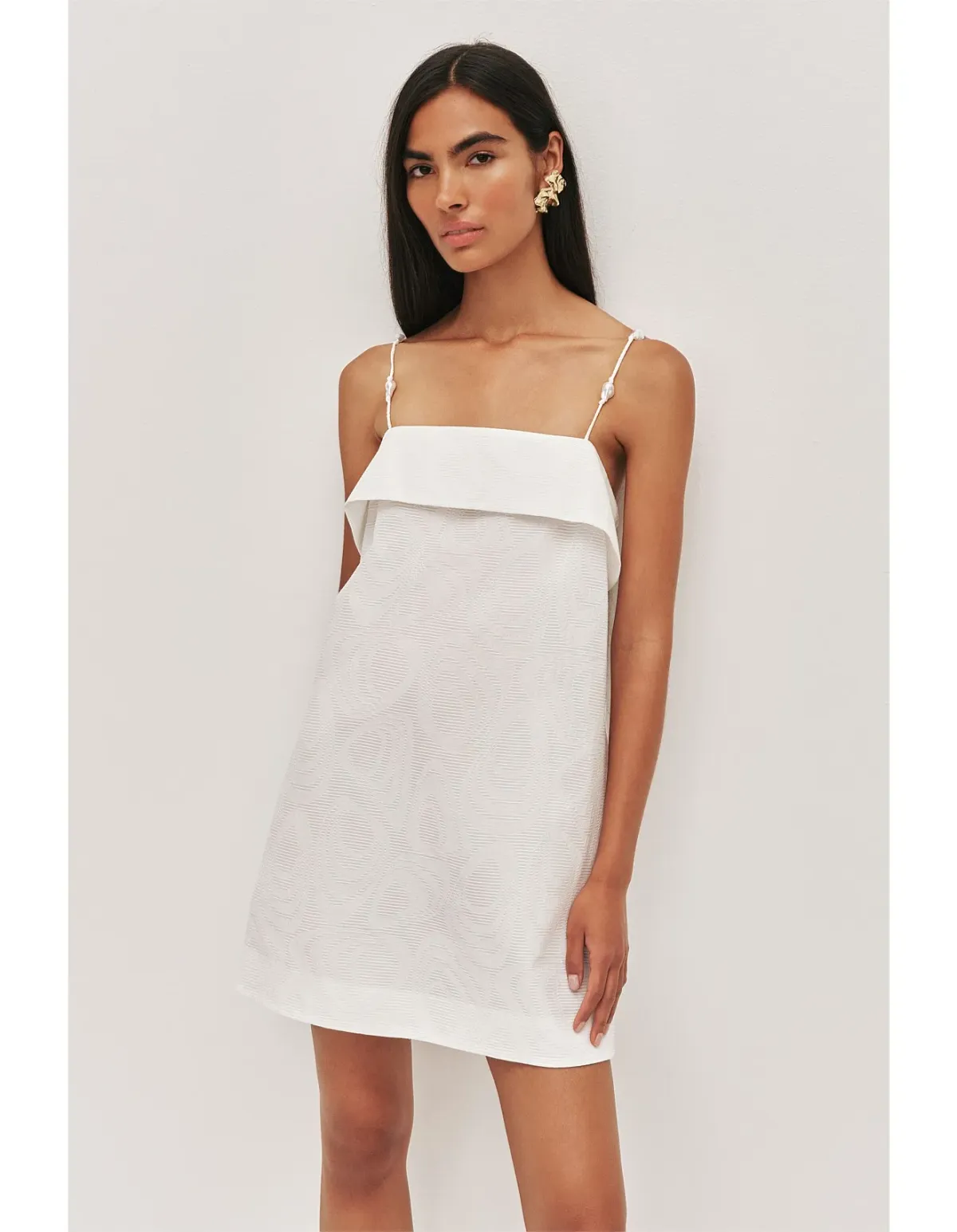 Aje Studio Zaire Tie Back Mini Dress Size 10 White - Image 2
