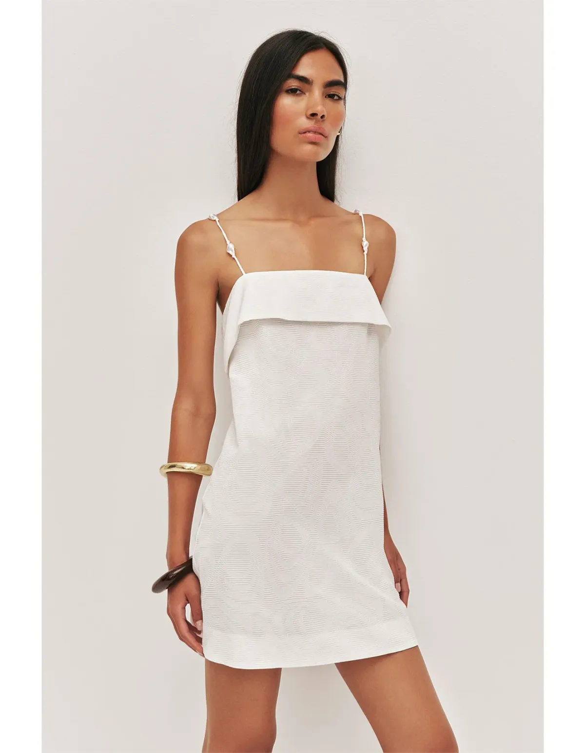 Aje Studio Zaire Tie Back Mini Dress Size 10 White - Image 4