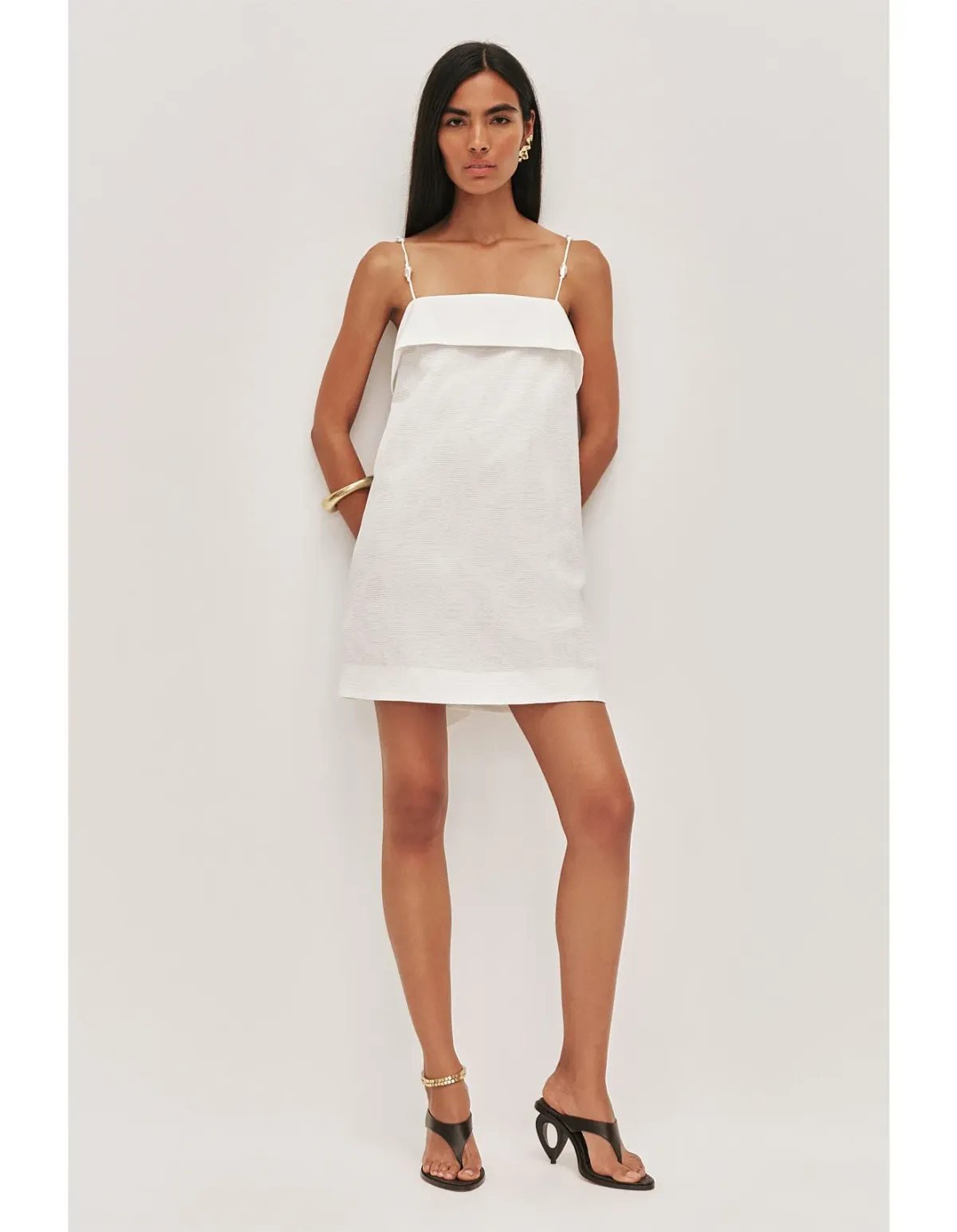 Aje Studio Zaire Tie Back Mini Dress Size 10 White - Image 1