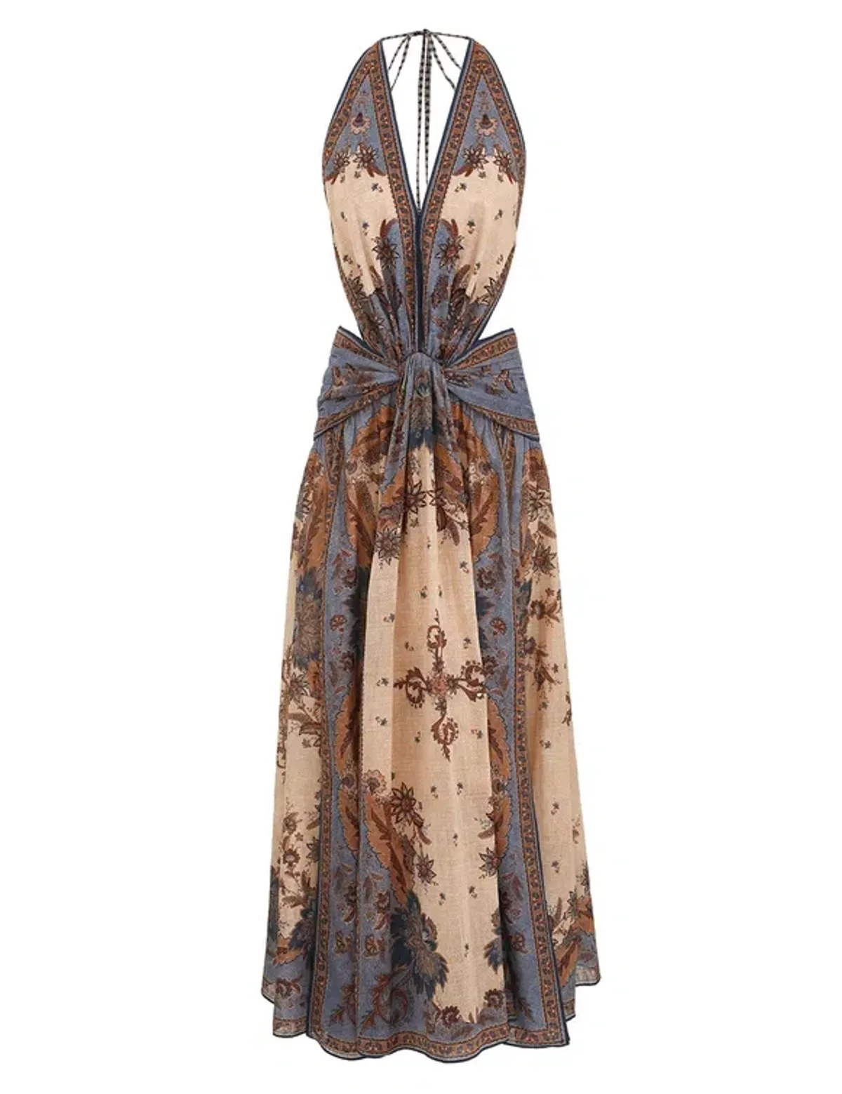 ZIMMERMANN ASCENSION PLUNGE HALTER MAXI DRESS | SIZE 0 for rent on The Volte - main image