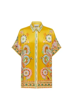 Alemais Pinball Silk Set - Shirt and Pants Yellow for rent on The Volte - image 3