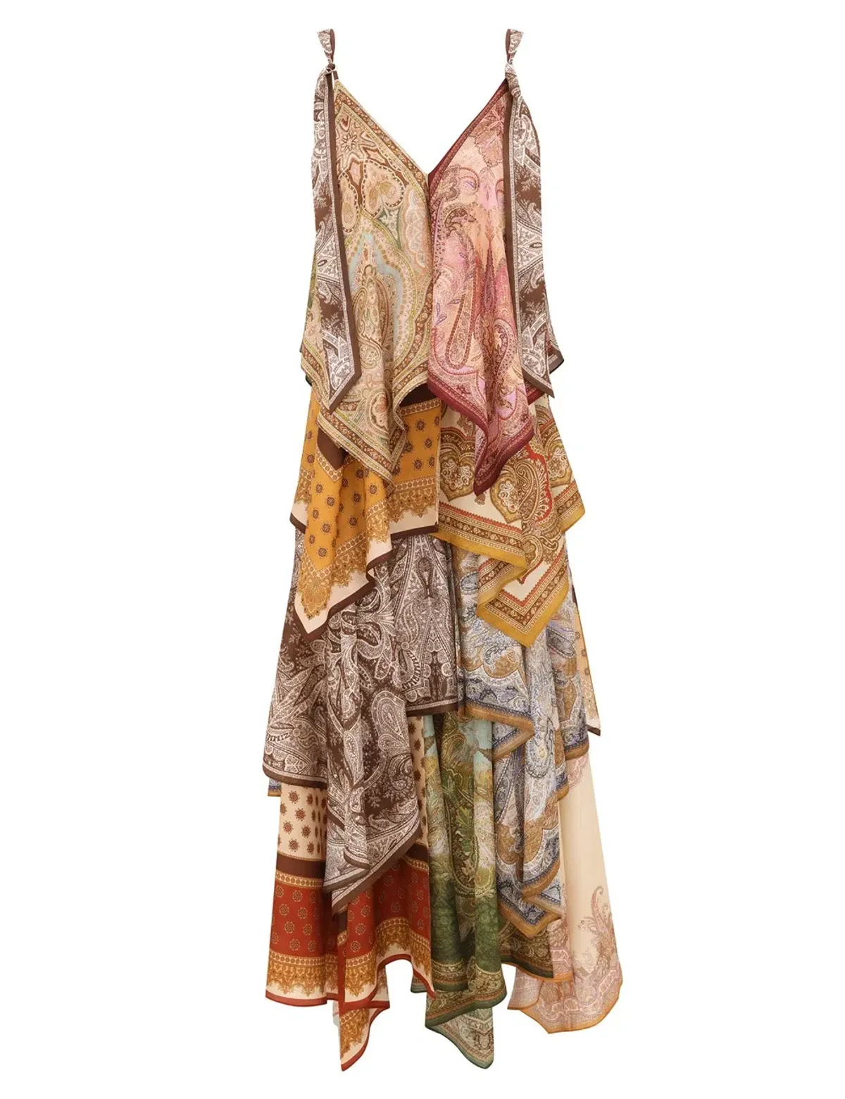 Zimmermann Sundance Scarf Midi Dress Spliced Size OP for rent on The Volte - main image
