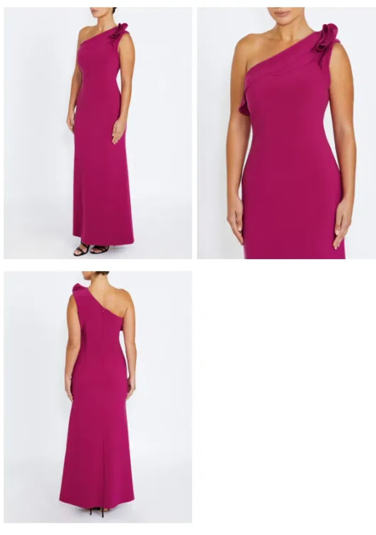 Anthea Crawford Tarquin Sangria Pink Maxi Gown One shoulder Size 10 - Image 2