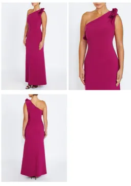 Anthea Crawford Tarquin Sangria Pink Maxi Gown One shoulder Size 10 for rent on The Volte - image 2