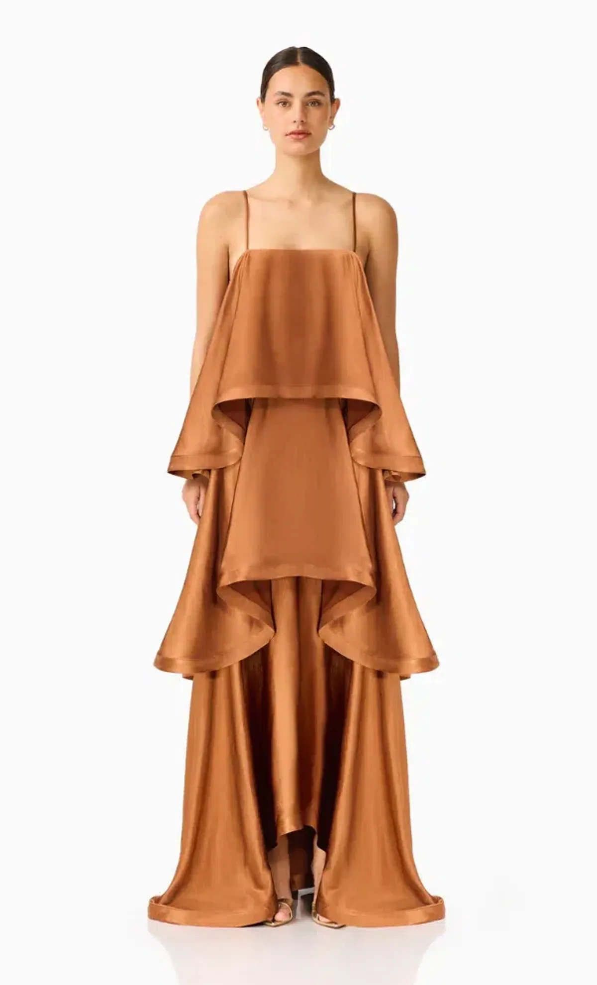Elliatt Tilly Tiered Maxi- Toffee S - Image 1