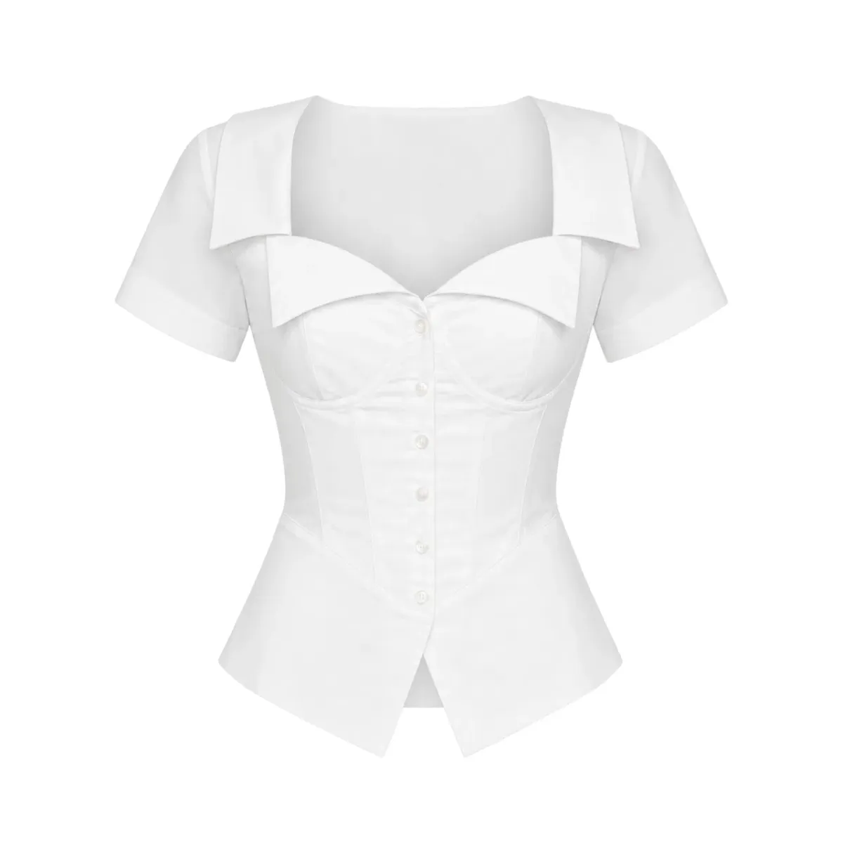 Guizio Lia Buttondown Corset White - Image 2