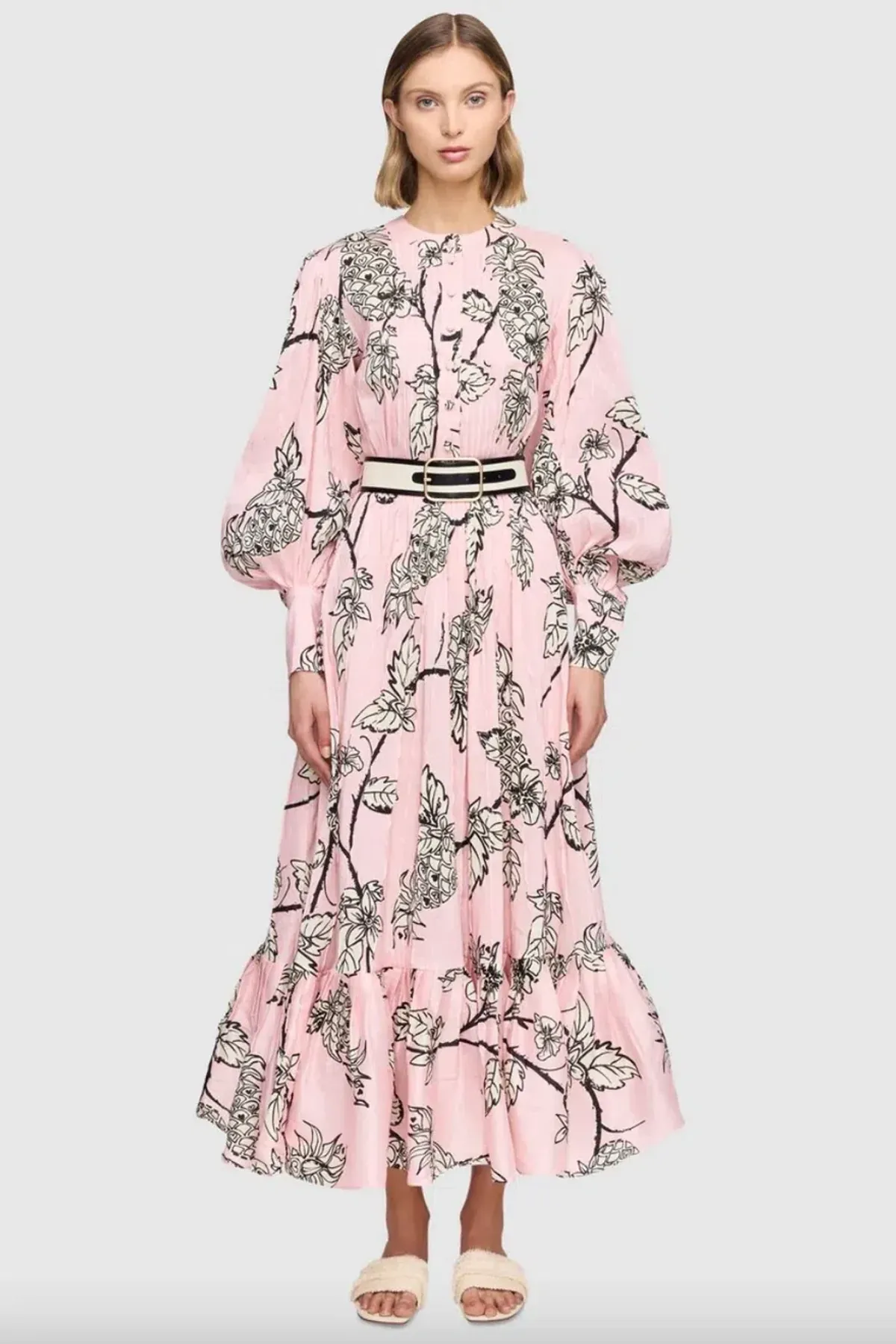 LEO LIN Pina Silk Linen Maxi Dress Floral - Image 1