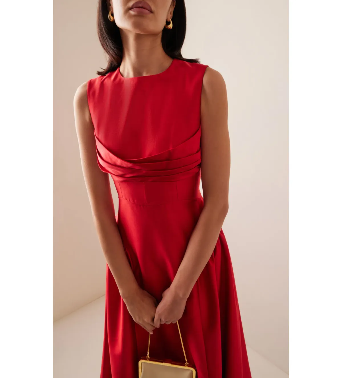 Rachel Gilbert Sawyer Silk-Wool Dress in Red Size 2/AU10 - Image 3