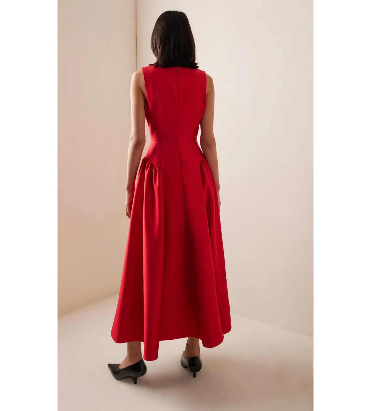 Rachel Gilbert Sawyer Silk-Wool Dress in Red Size 2/AU10 - Image 2