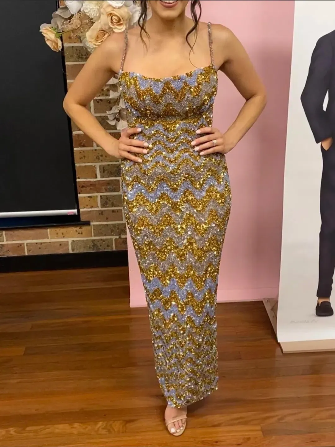 Rachel Gilbert Callum Gown Gold 2/AU10 for rent on The Volte - main image