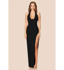 Nookie Cinema Halter Gown in Black Size S/AU8 for rent on The Volte - image 2