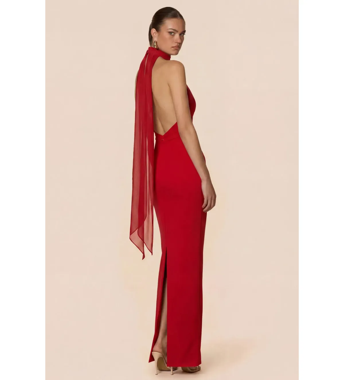 Nookie Martini Halter Gown in Red Size S/AU8 - Image 5