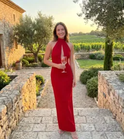 Nookie Martini Halter Gown in Red Size S/AU8 for rent on The Volte - image 1