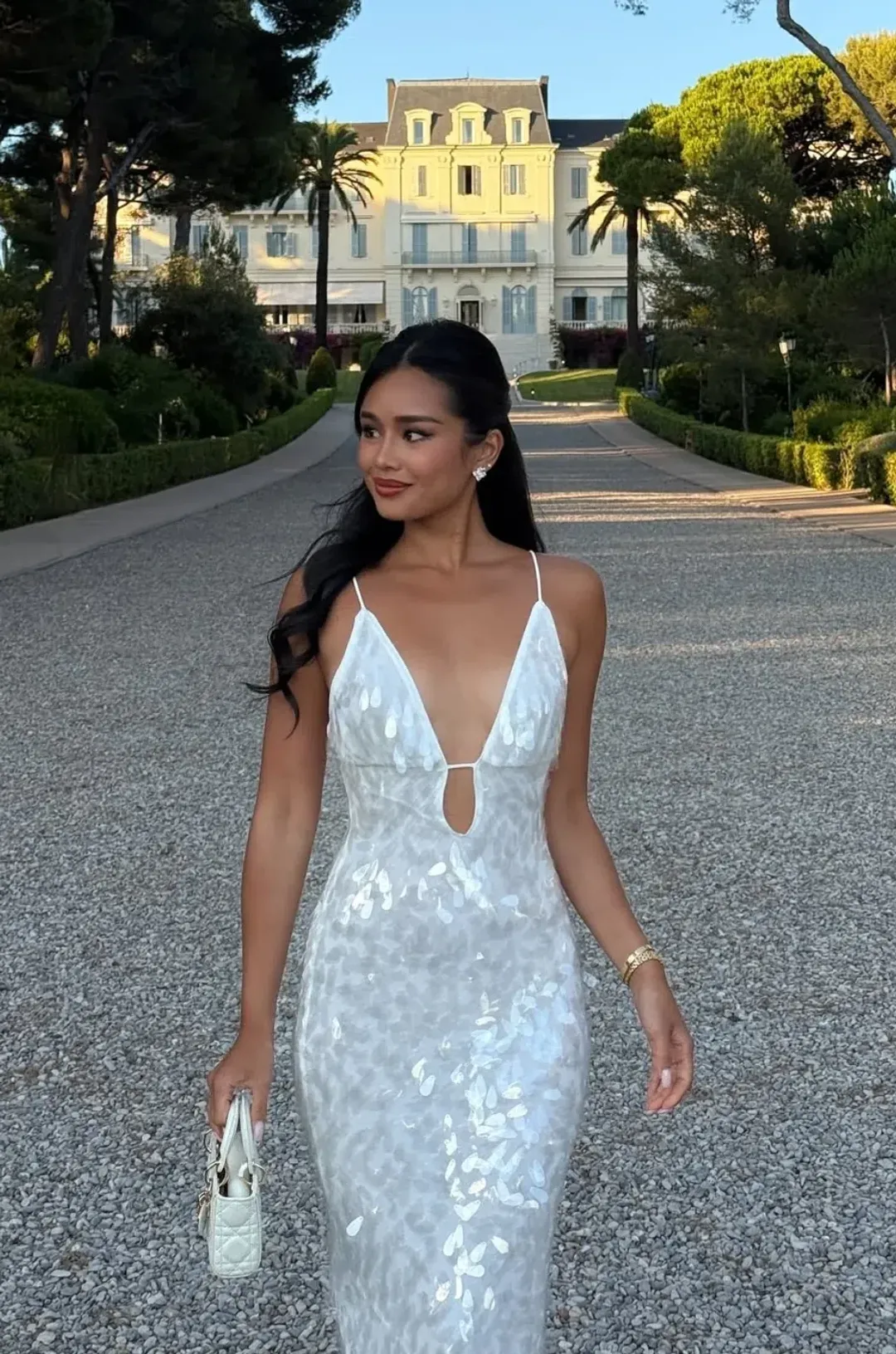 Misha Sapphire white gown size XS for rent on The Volte - main image