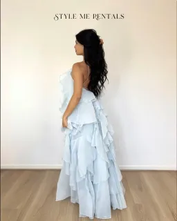 Aje Pandorea Layered Maxi Dress Silver Blue Size 10 for rent on The Volte - image 5