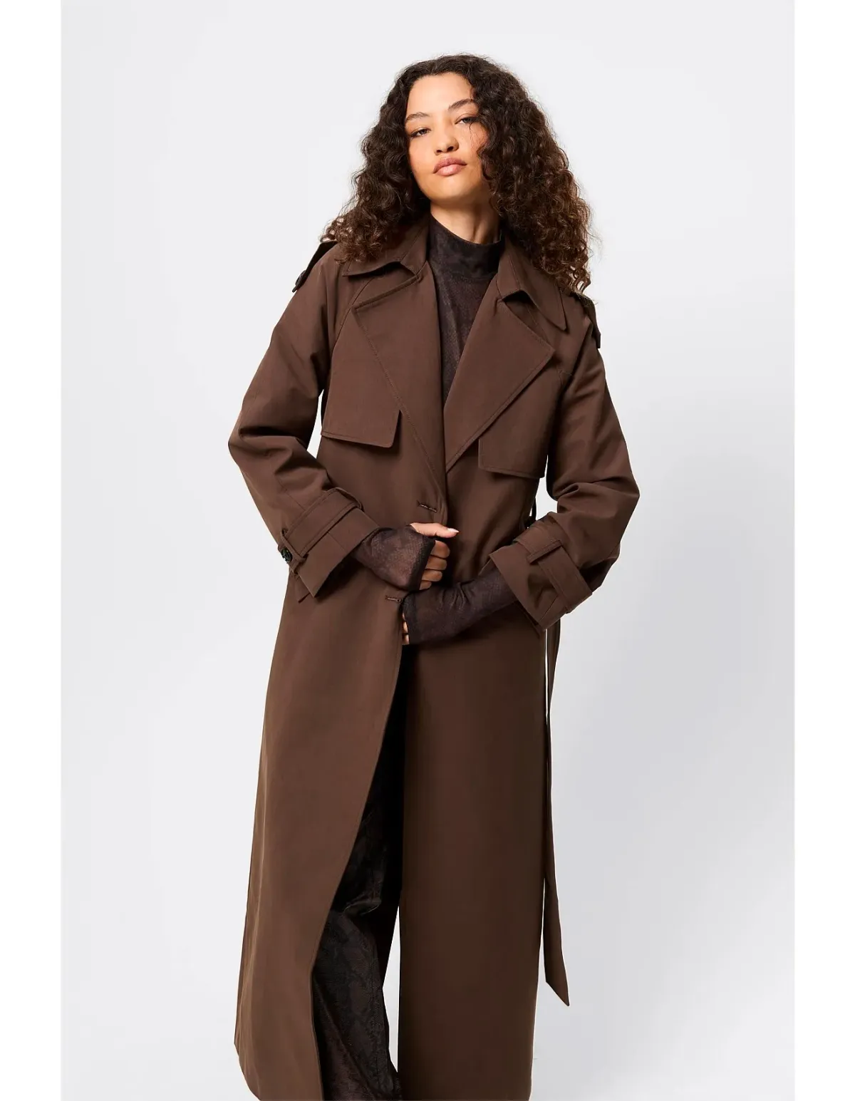 MOSSMAN Franklin Trench Coat Size 8 Chocolate - Image 5
