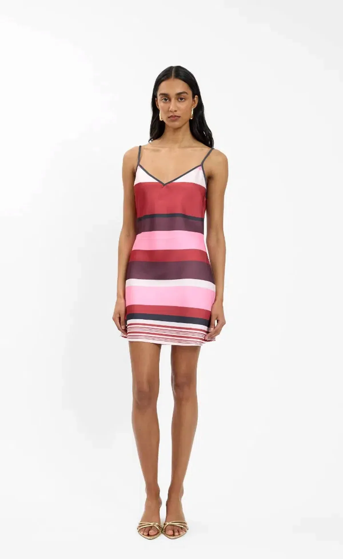 With Harper Lu Bias Mini Dress - Fuchsia Stripe - size small - Image 4