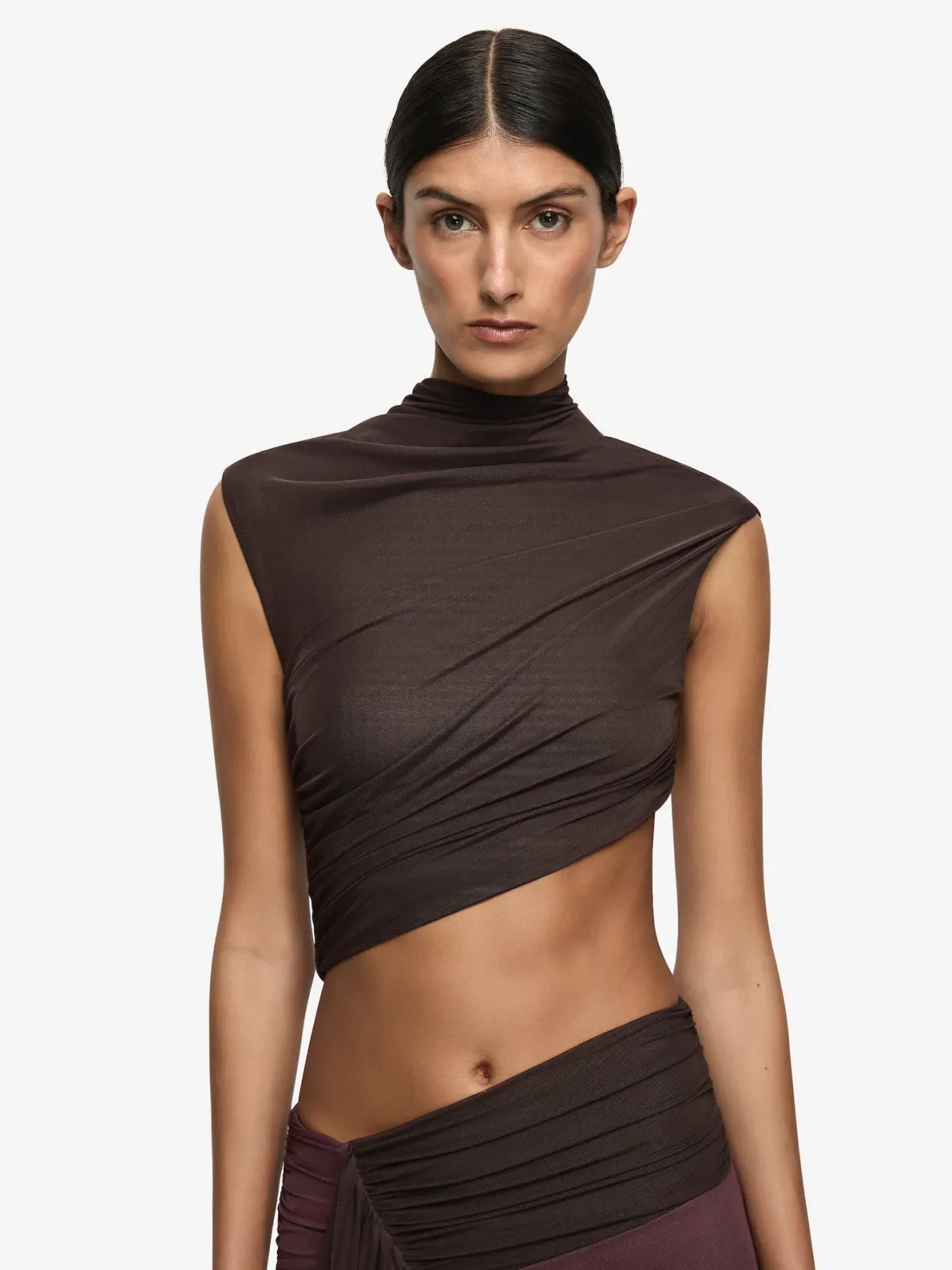 Bec & Bridge Conni Maxi Dress in Dark Chocolate/Aubergine Size AU 10 - Image 2