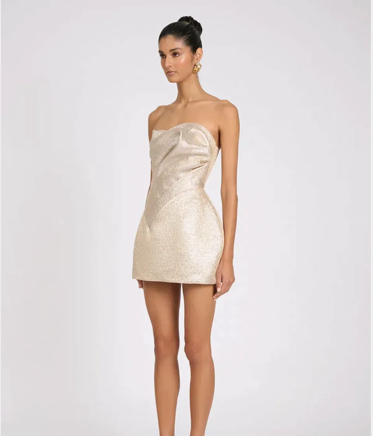 Eliya The Label Renelle Mini Dress in Gold size XS (size 6) - Image 5