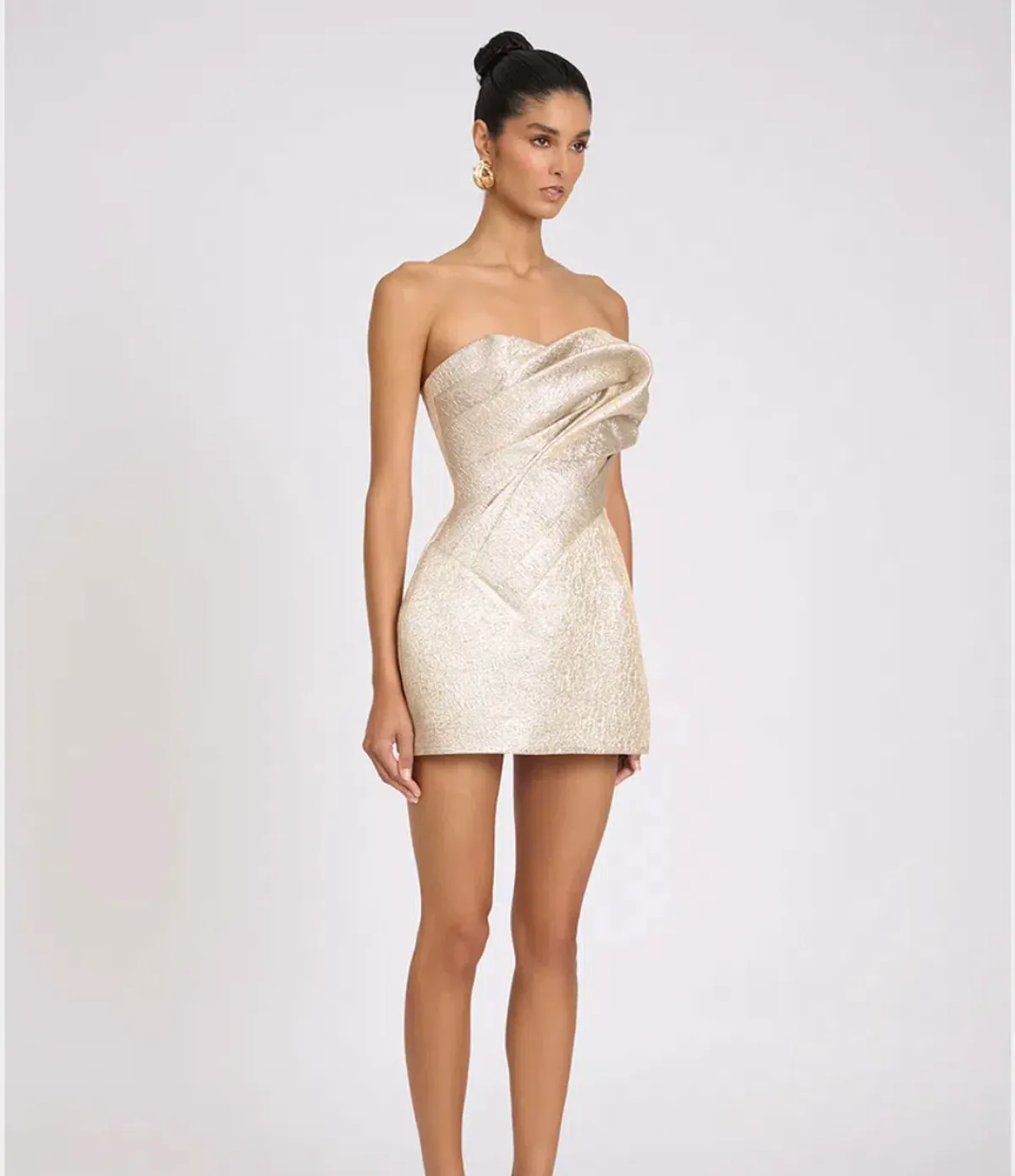 Eliya The Label Renelle Mini Dress in Gold size XS (size 6) - Image 4