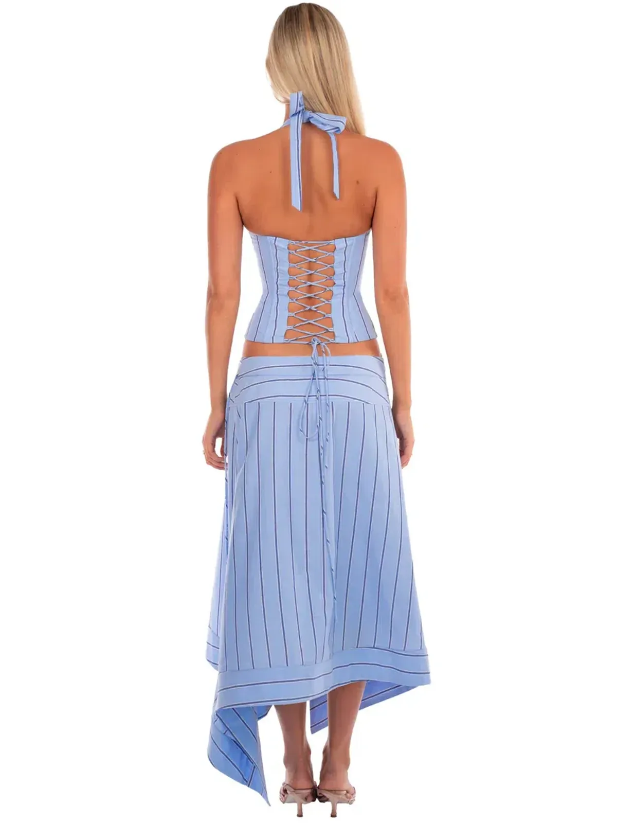 I AM DELILAH Sabrina set corset & skirt in blue - Image 3