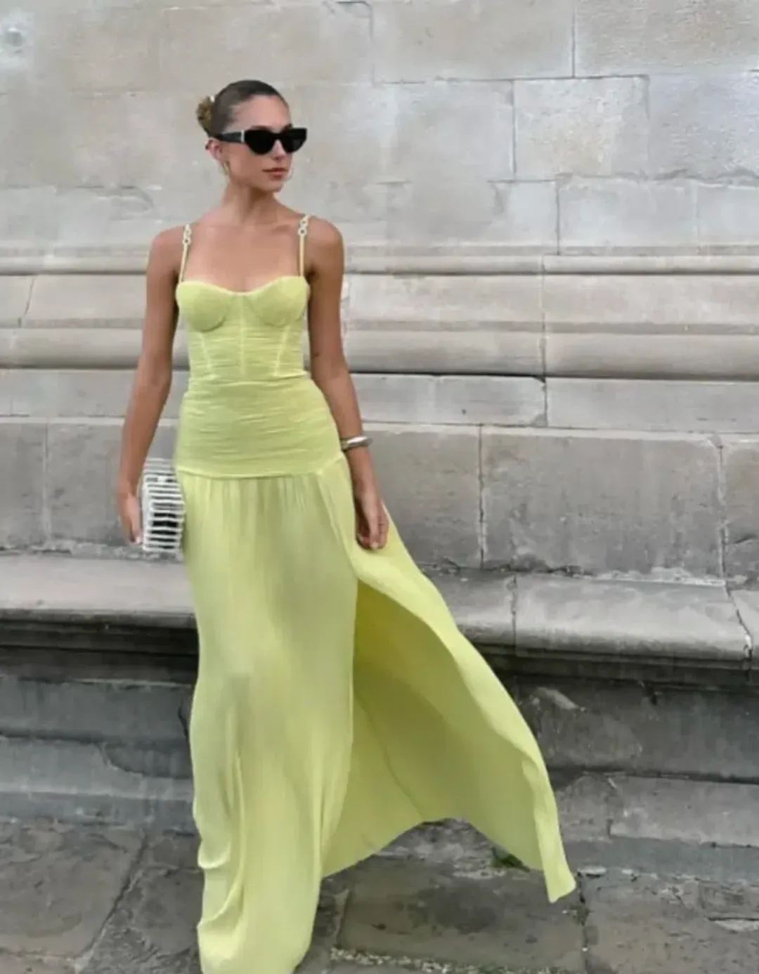 MANNING CARTELL DOUBLE TIME PLEAT DRESS in Pistachio AU 12 for rent on The Volte - main image