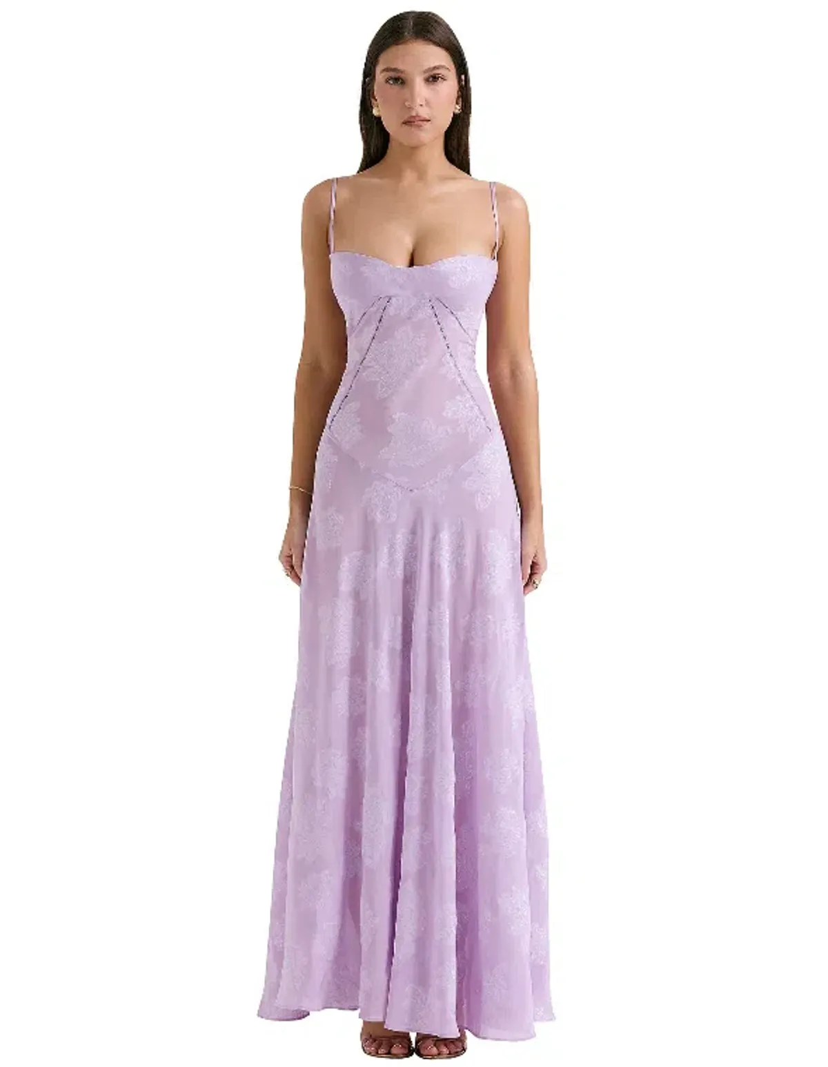 SEREN VINTAGE FLORAL LACE BACK MAXI DRESS - Image 1