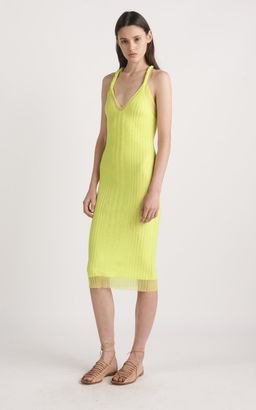 Dion Lee Sheer Pleat Twist Tank Midi Dress Zest Yellow Size 4 for rent on The Volte - image 3