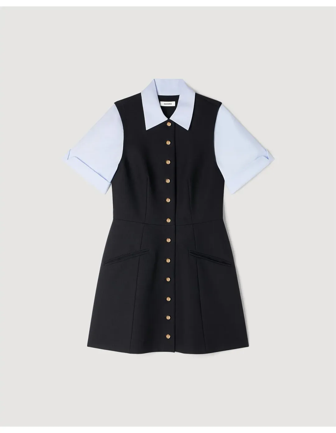 Sandro Paris Ada Dress Size 36 EU Black for rent on The Volte - main image