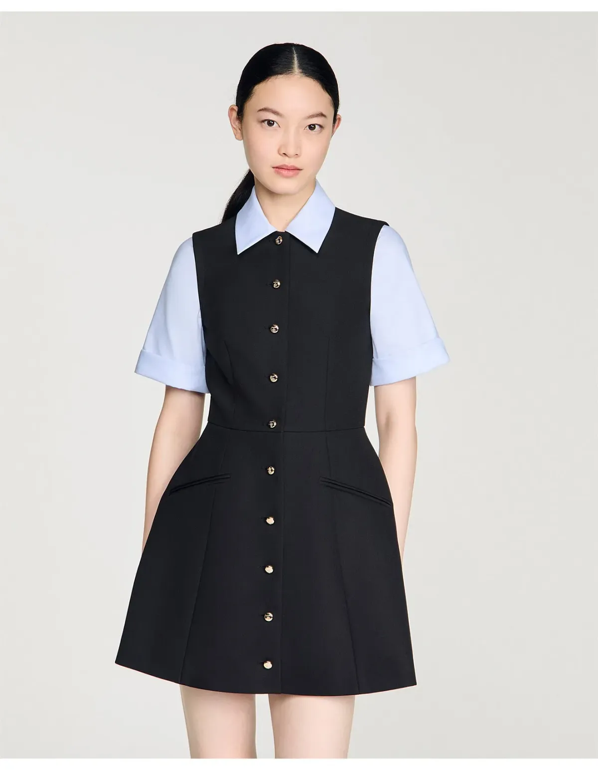 Sandro Paris Ada Dress Size 36 EU Black - Image 1