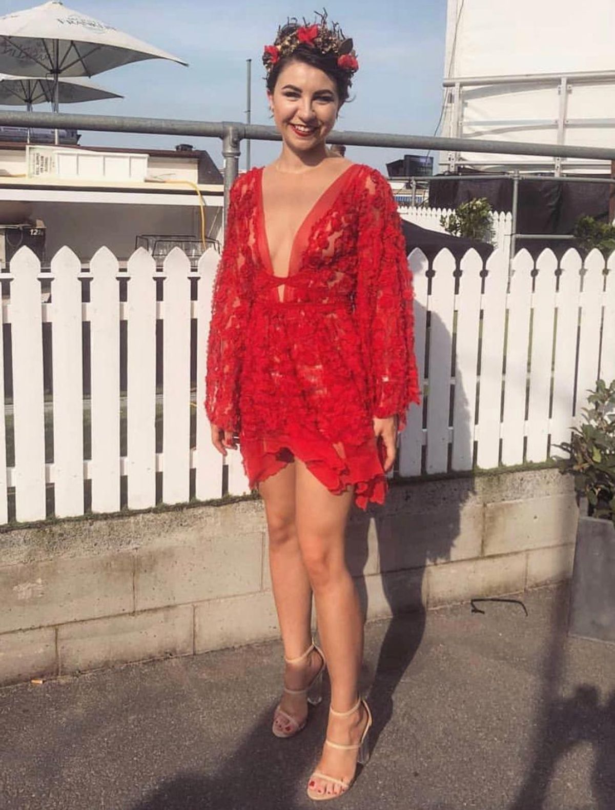 Judy Copley Couture Red Poppy Dress Size 6 for rent on The Volte - main image