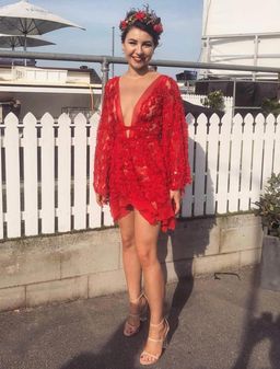 Judy Copley Couture Red Poppy Dress Size 6 for rent on The Volte - image 1