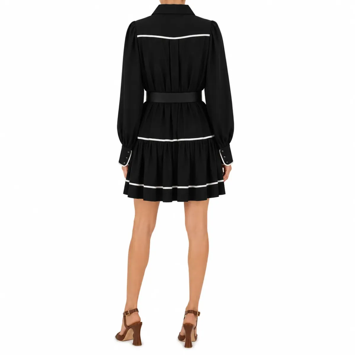 Zimmermann Scarf Belted Black Shirt Dress Size OP / AU 6 - Image 4