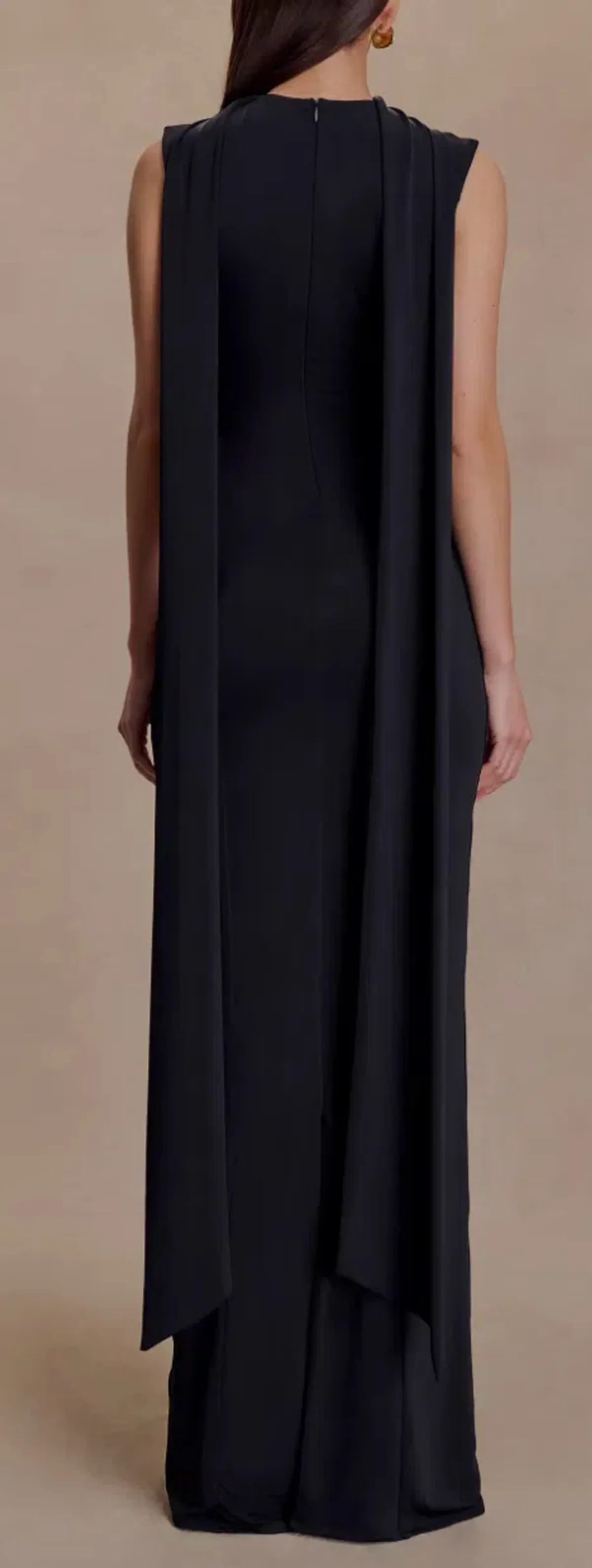 Wisteria Slinky Maxi Dress With Scarf - Image 2