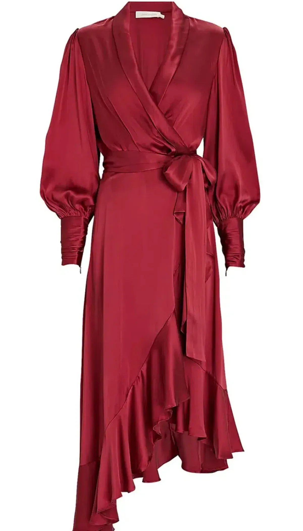 Zimmermann Silk Wrap Midi Dress - Red - Sz 2 - Image 3