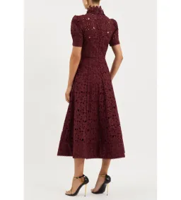 Rebecca Vallance Kitsu Short Sleeve Midi Dress Wine Size 12 for rent on The Volte - image 5