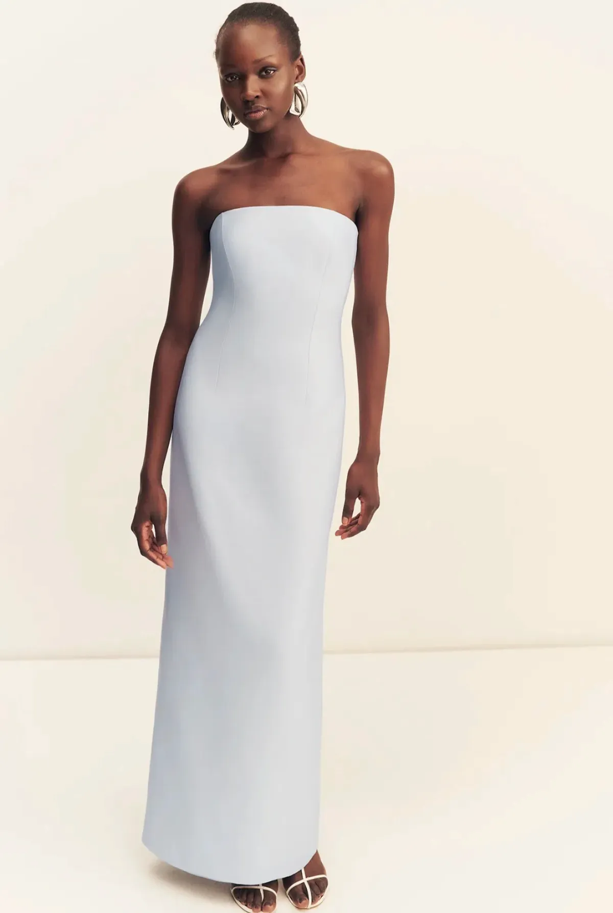 Shona Joy Otis Strapless Panneled Maxi Dress Sky Size 10 - Image 2