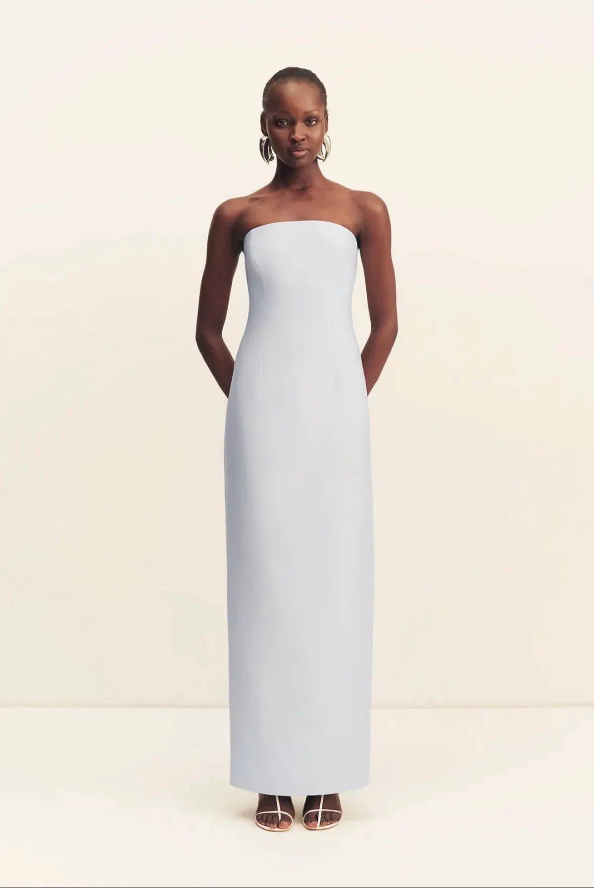 Shona Joy Otis Strapless Panneled Maxi Dress Sky Size 10 - Image 1