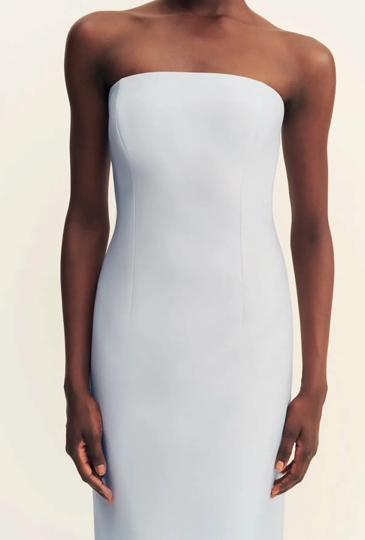 Shona Joy Otis Strapless Panneled Maxi Dress Sky Size 10 - Image 4